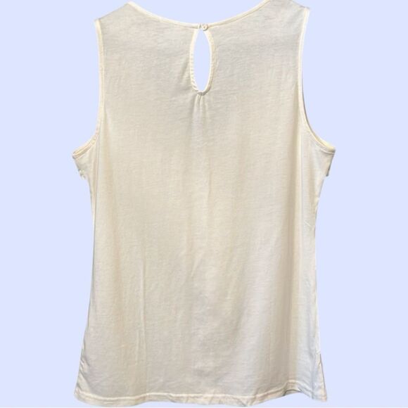 Garnet Hill ~ NEW Elegant Cream Sleeveless Ruffle Front Blouse XS - Picture 6 of 6